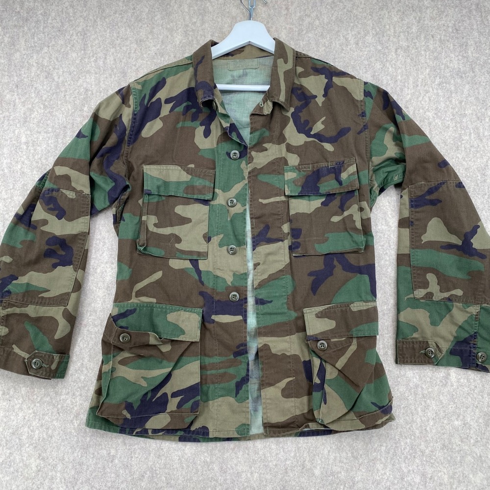 US Military BDU Woodland Camo Field Jacket Small Regular